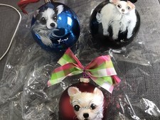 Three Chihuahua Christmas Ornaments
