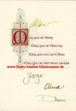 George Harrison Xmas Card Weihnachtskarte (Beatles signed Autogramm)