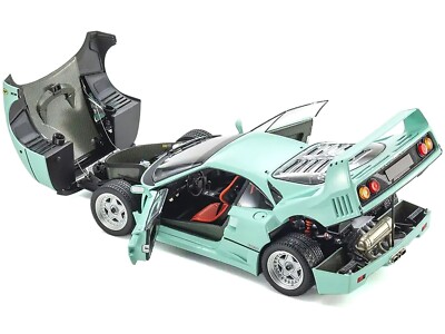 FERRARI F40 MINT GREEN 1/18 DIECAST MODEL CAR BY KYOSHO KS08416 MG