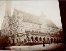 Allemagne, Rothenburg, hôtel de ville Vintage print Tirage argentique  8x1
