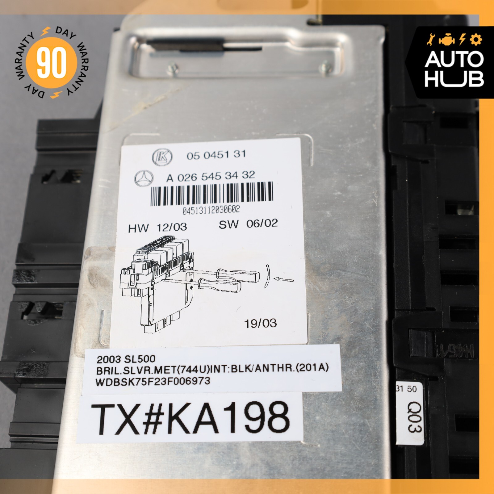 03-12 Mercedes R230 SL500 SL55 AMG SL550 Rear SAM Fuse Box Relay Module OEM