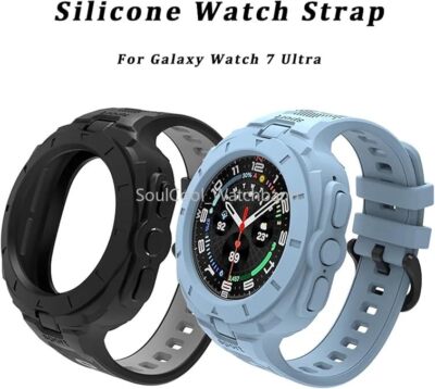 TPU Rugged Silicone Strap Sport Case Band For Samsung Galaxy Watch Ultra 47MM