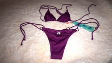 Off White Swimsuit TRIANGLE BIKINI PURPLE - P...