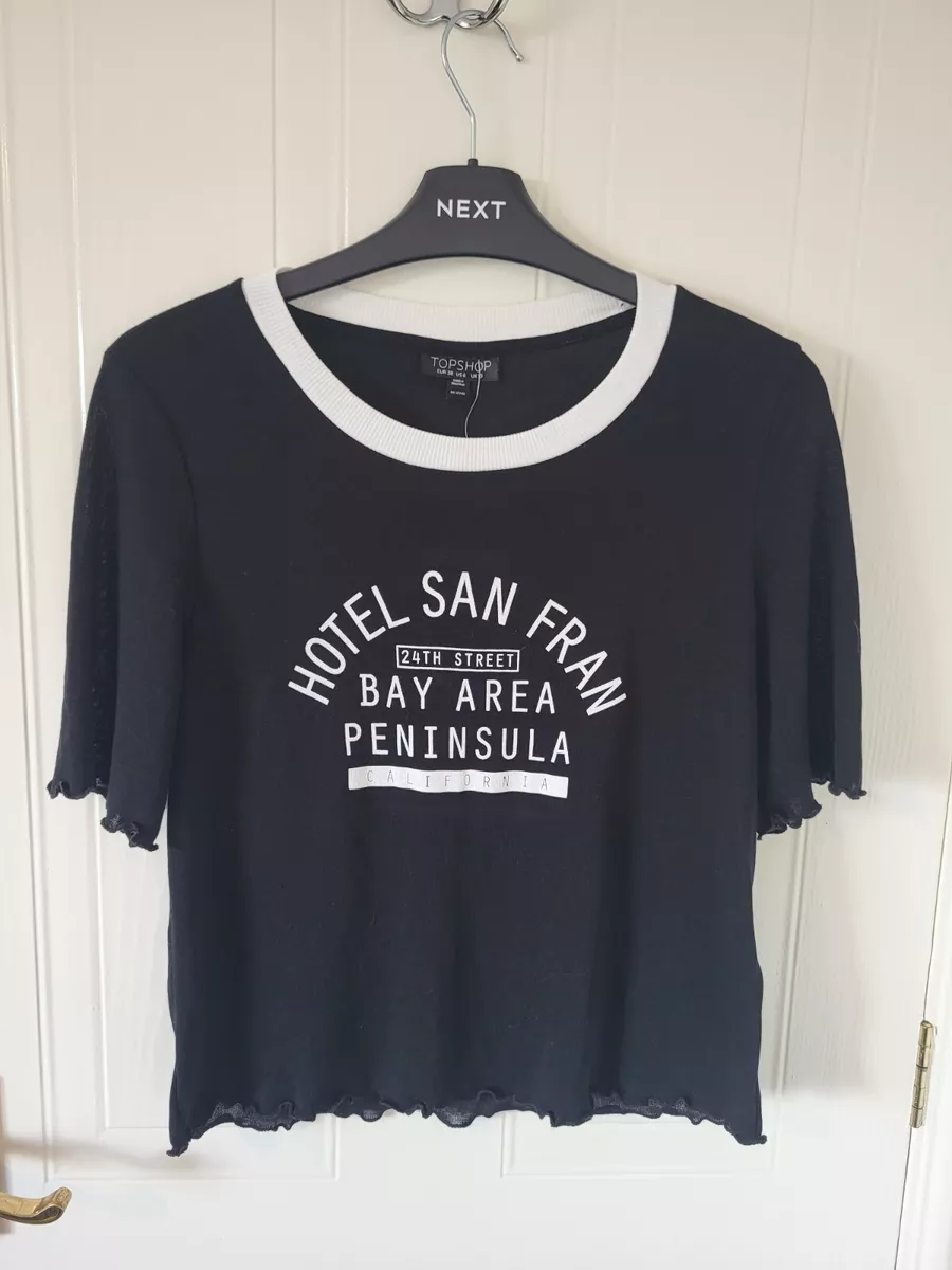 black cropped t shirt topshop