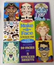 Melissa  Doug Make-A-Face Sticker Pad New - CRAZY CHARACTERS 11  X 14  