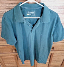 Eddie Bauer Travex Mens Large Polo Golf Shirt Short Sleeve Green