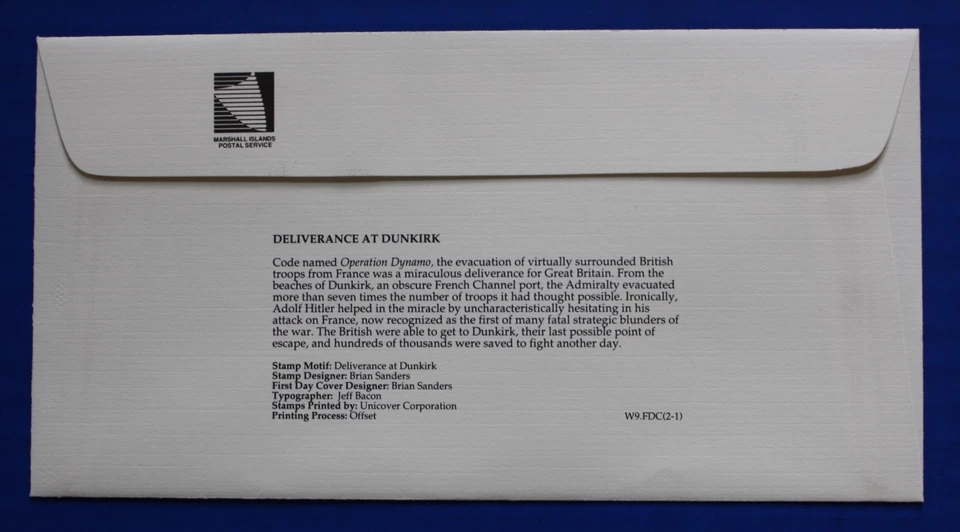Marshall Islands (252-253) 1990 WWII: Deliverance at Dunkirk Official FDCs - Image 3 of 4