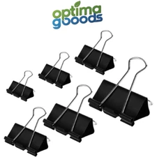 Binder Clips Paper Clamps Assorted Sizes 100 Count (Black), X Large, Large, Medi