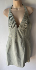 Womens Size 12 Khaki Green Halterneck Bodycon Dress pretty little thing New Tags