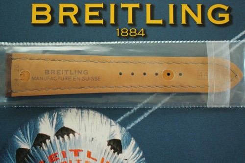 BREITLING 443X 24-20 MARRÓN DE LUJO LENGÜETA DE PANTORRILLA HEBILLA CORREA DE RELOJ CORREA DE RELOJ - Imagen 10 de 14