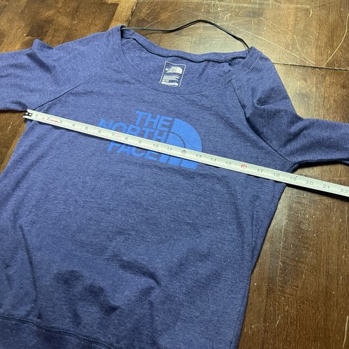 The North Face Women’s Medium 3/4 Sleeve Blue Jersey Boat Neck Sweatshirt Top - Picture 5 of 6
