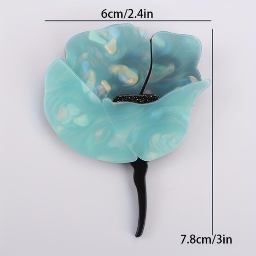 1pc Elegant Acrylic Rose Flower Brooch, Luxury Pins Women's Fashion Jewelry - Picture 7 of 12