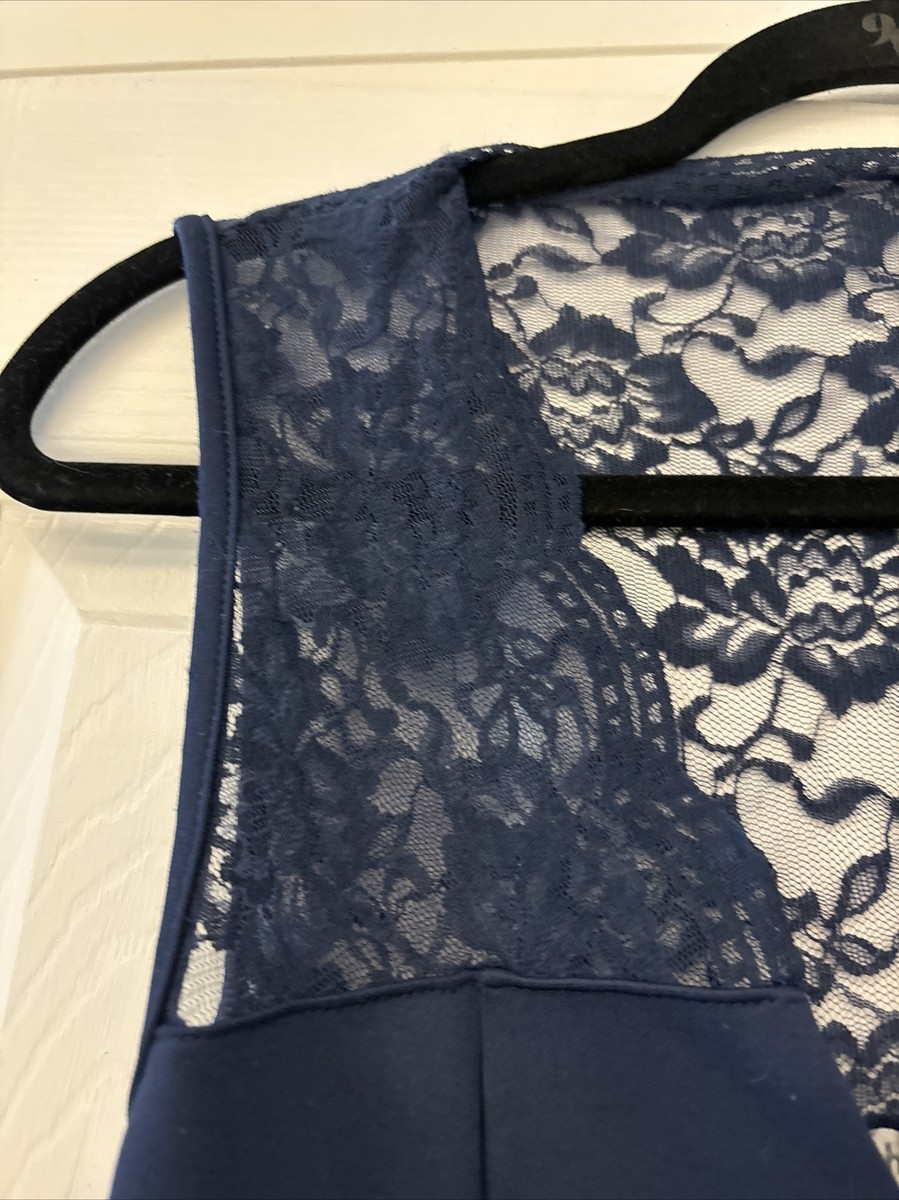 charlotte russe navy blue dress Charlotte Russe Skater Dress Size Medium Navy with spaghetti straps