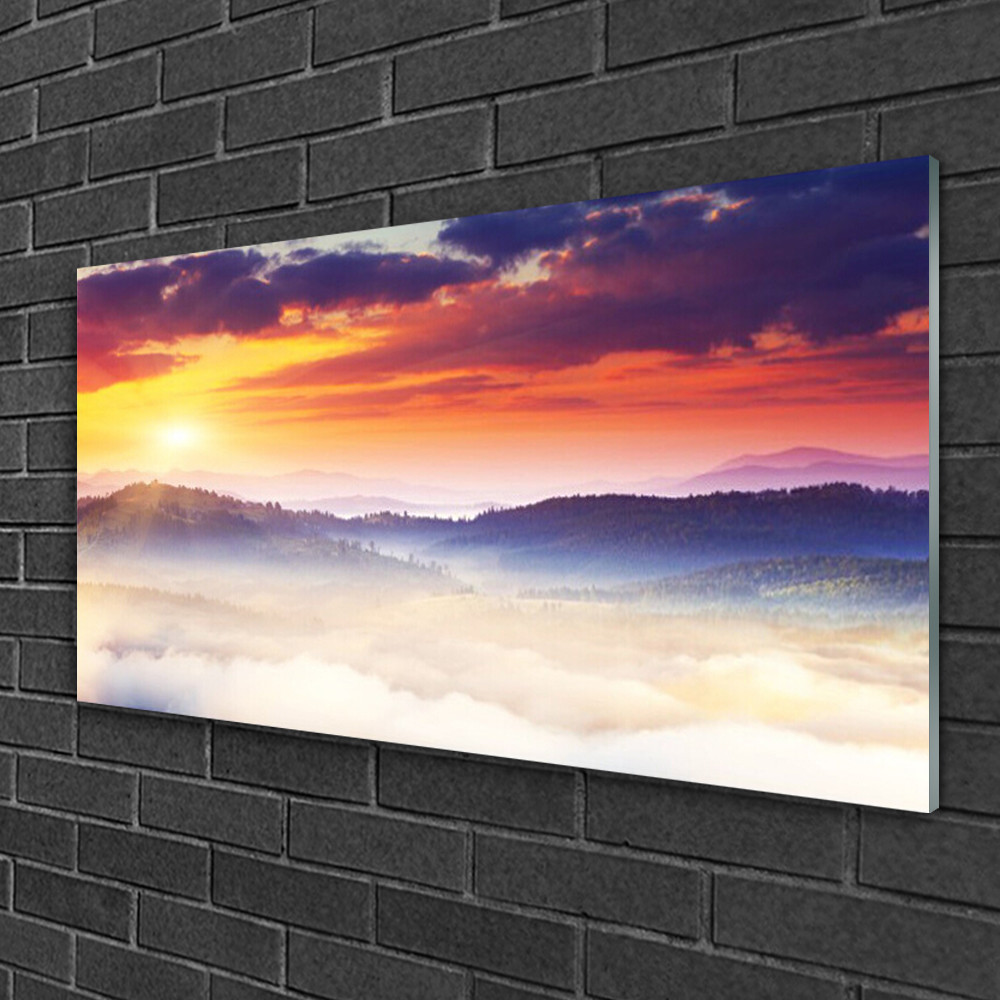 Tableau sur verre Tulup 100x50 cm pour illuminer une piece sombre motif montagne