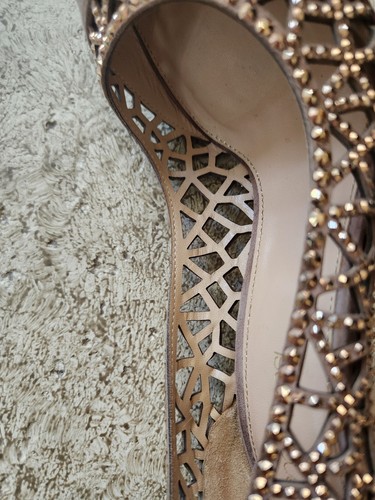 Sergio Rossi Royal Strass Scarpe Donna Pump Rose Blush Size 8 US - Picture 12 of 15