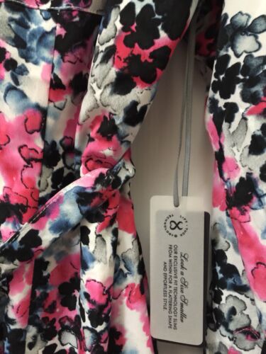 NWT NYDJ Women's Kelsie Shirt Dress w/ Slimming Slip, Sz 6, Pink & Black Floral - Picture 4 of 8