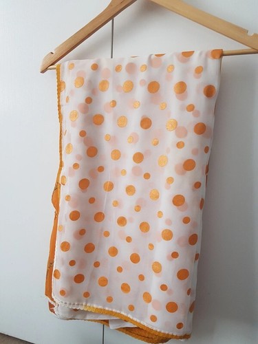 Orange-weißer Sari mit Bluse - Bild 3 von 5