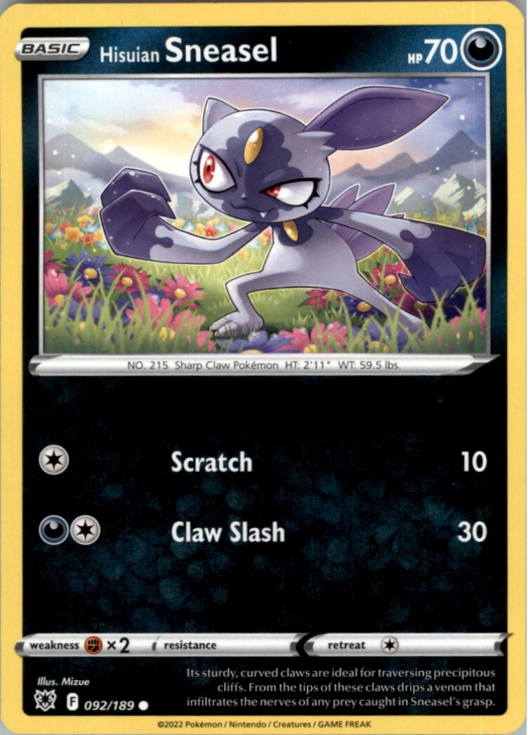 Hisuian Sneasel Common Pokemon Card 092/189 Astral Radiance