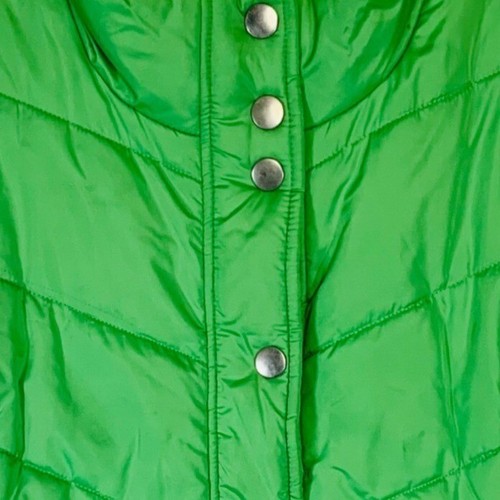 Athletech Green Puffer Vest Size L High Neck Snap Padded Winter Fall Jacket - Picture 5 of 10