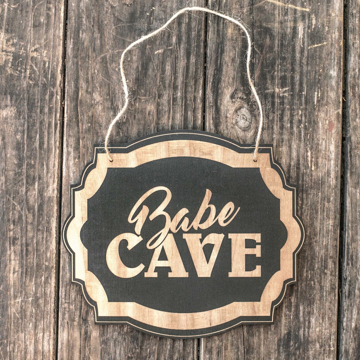 Babe Cave - Black Door Sign Babe Cave - Black Door Sign