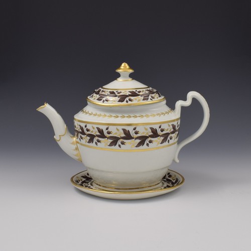 Flight & Barr Period Worcester Porcelain Teapot & Stand c.1795-1804 Antique - Picture 2 of 10
