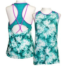 PRINCE Womens Tennis Shirt Piped Mesh Racerback Sleeveless Tank Green, PICK SIZE