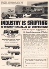 1954 Fruehauf Trailer: Venus Foods Vintage Print Ad