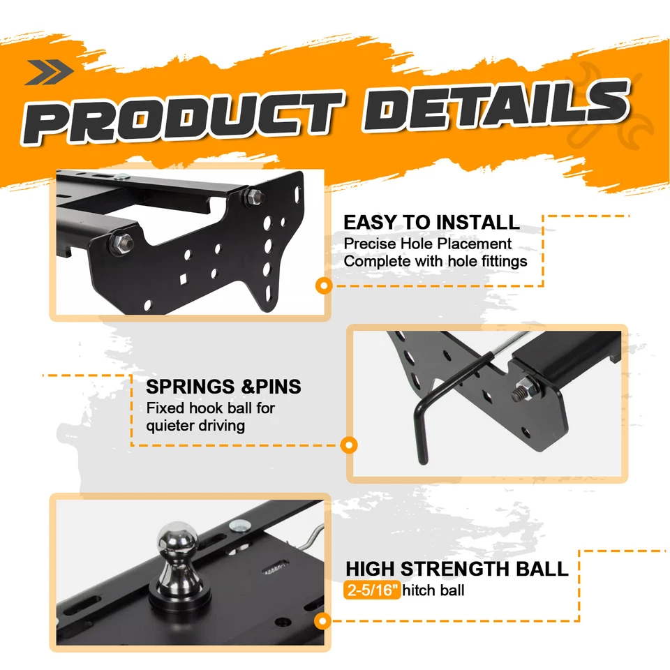 For Ford F250 F350 1999-2016 Complete Under Bed Gooseneck Trailer Hitch System Foto 4 de 4