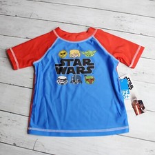 Disney Star Wars Boy's Rashguard Swim Shirt Size 2T UPF 50 Sun Protect Swimwear