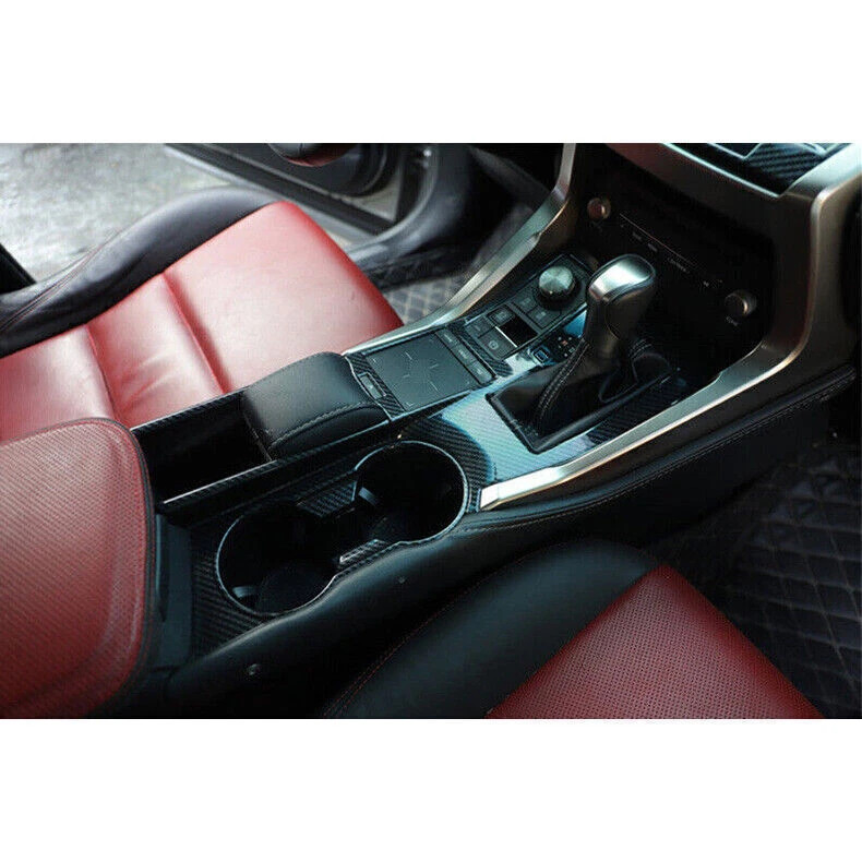 For Lexus NX200t 300h 15-21 Carbon Fiber Gear Shift Panel&water Cup Holder Trim Foto 3 de 4