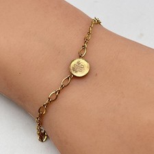 Pulsera Carla Vintage Monograma Dije Letra A 12k GF Se Adapta a Muñeca 7.25" COMO ESTÁ