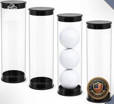 4 Pcs Golf Ball Storage Tube Clear Plastic Display Case Container