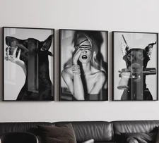 Set of 3 Luxury Fashion Prints Posters A5 A4 A3 Designer Wall Art Unframed
