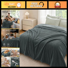 Waterproof King Size Blanket 90"x108" - Reversible Flannel Throw for Bed