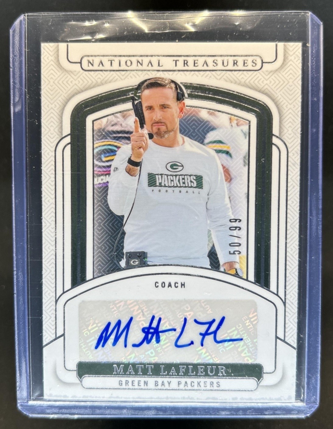 2024 Panini National Treasures Matt LaFleur Signatures Auto #/99 Packers