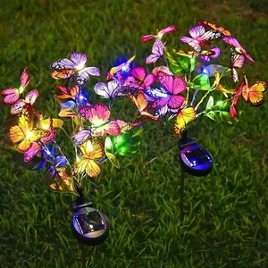 Solar Garden Lights Outdoor Sunflower Solar Lights with Butterflies