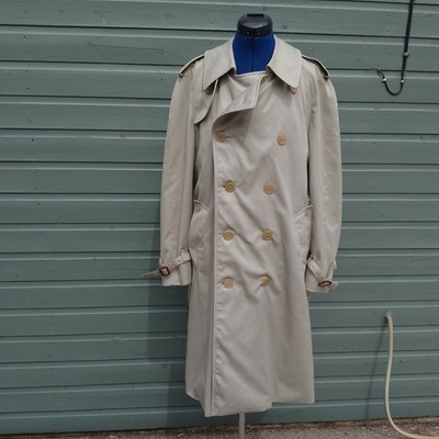 Vintage Aquascutum Aqua 5 Trench Coat Women Size 16 House Check Made England 