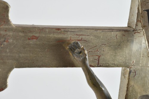N48H78- Kruzifix Holz geschnitzt gefasst Kreuz jünger - Bild 9 von 12