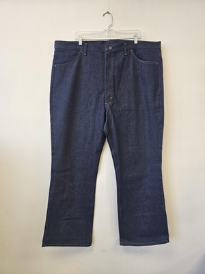 Roebucks Jeans Mens 46x31 Blue Denim Made in USA Straight Leg Dark Wash Zip Fly