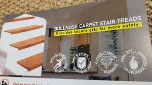 21x Stair Treads for Wooden Steps Indoor - Beige Bullnose Carpet - Lightly Used