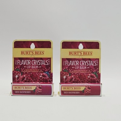 Packs Of Two Burt's Bees Flavor Crystals 100% Natural Lip Balm, Red Raspberry.