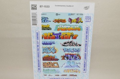 HO scale decals Microscale 87-1533 Contemporary Graffiti #1