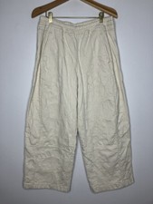 PILCRO Women's Medium Cream Textured Wide Leg Pants Anthropologie