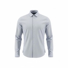 Express Men s Large Extra Slim 1MX Shirt Ice Slate Blue Modern Stretch