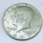 1969-D Kennedy Half Dollar 40% Silver, Circulated Coin #7136