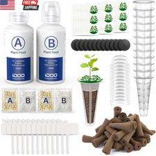 138Pcs Hydroponic Pods Kit with 24 Grow Sponges, 12 Grow Baskets, 12 Grow Domes, 0.58 per gallon