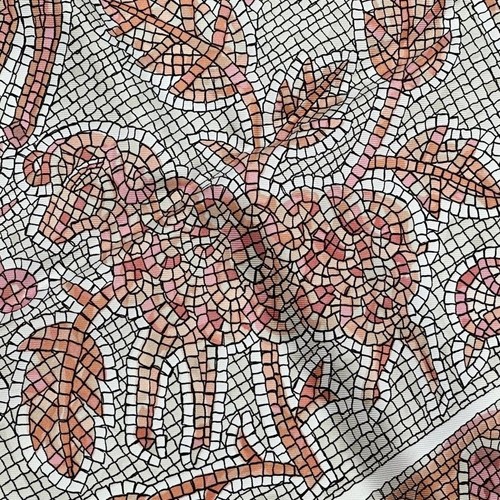 Used Hermes Carré 90 Pavement Silk Scarf Pink Beige Animal Motif Mosaic w/Box - Picture 6 of 11