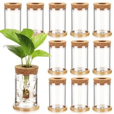 12 Packs Propagation Vases for Plants Plastic Plant Propagation with Hole Lid...