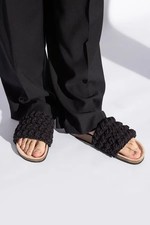 JW Anderson Popcorn Crochet Slip On Slide Sandals Men's 43/10US Black Open Toe