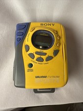 Sony WM-FS495 Yellow Handheld TV/FM/AM Sports Radio Cassette Player - For Parts